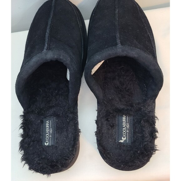 Koolaburra UGG Men 11 Bordon Suede Scuff Slip On Hand Free Slippers Black Casual - Picture 7 of 10
